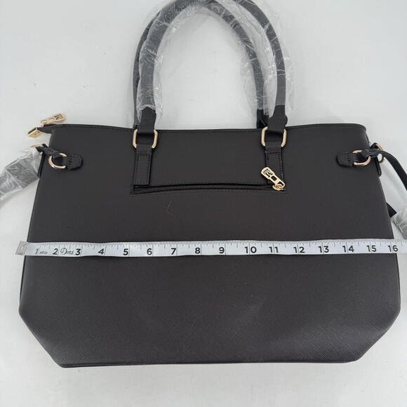 Montana West purse womens black leather tote large medium double handles - Picture 8 of 10